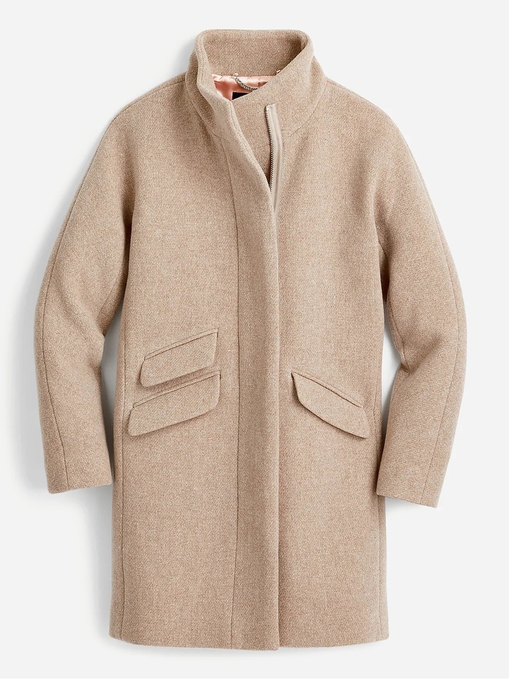 J. Crew Cocoon Coat in Italian stadium-cloth wool size 14 camel tan neutral